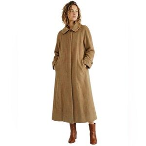 Classic Tan Maxi Over Coat Wool Size